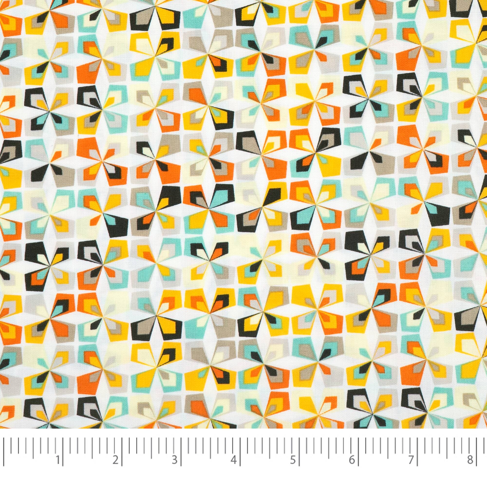 SINGER Retro White Cotton Fabric